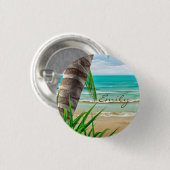Tropisch eiland Paradise Beach gepersonaliseerd Ronde Button 3,2 Cm (Voorkant /achterkant)