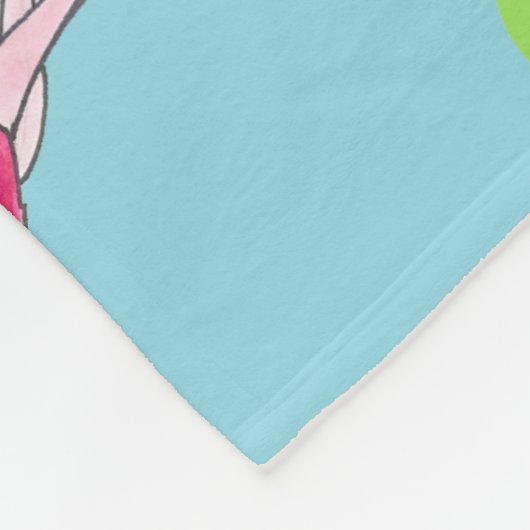 Tropisch eiland Paradise Green Pink Flamingo Bird Fleece Deken (Hoek)