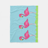 Tropisch eiland Paradise Green Pink Flamingo Bird Fleece Deken (Voorkant)