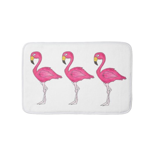 Tropisch eiland Paradise Hot Pink Flamingo Bird Badmat (Voorkant)