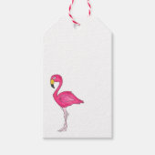 Tropisch eiland Paradise Hot Pink Flamingo Bird Cadeaulabel (Voorkant)