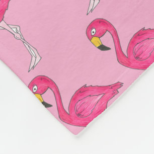 Tropisch eiland Paradise Hot Pink Flamingo Bird Fleece Deken