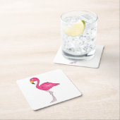 Tropisch eiland Paradise Hot Pink Flamingo Bird Kartonnen Onderzetters (Insitu)