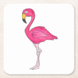 Tropisch eiland Paradise Hot Pink Flamingo Bird Kartonnen Onderzetters