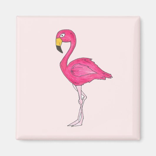 Tropisch eiland Paradise Hot Pink Flamingo Bird Magneet (Voorkant)