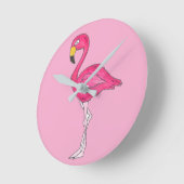 Tropisch eiland Paradise Hot Pink Flamingo Bird Ronde Klok (Hoek)