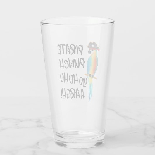 Tropisch eiland Parrot Pirate Punch Glas (Achterkant)