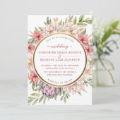 Tropisch eiland Pastel Floral Wedding Kaart (Staand voorkant)