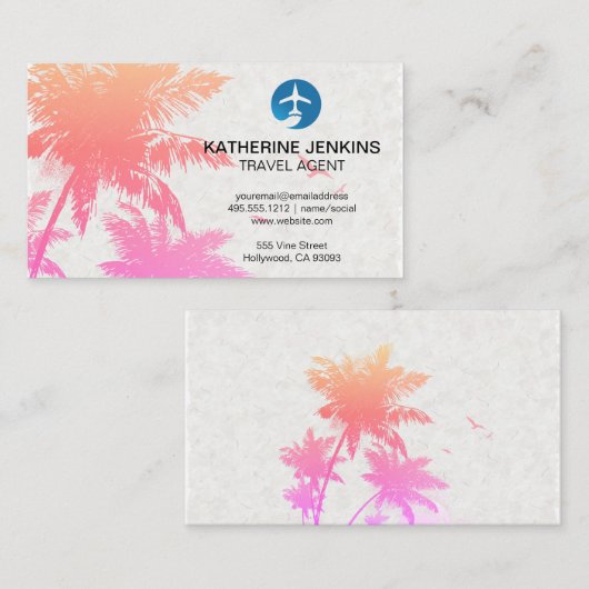 tropisch eiland | Plane Logo Visitekaartje (Voorkant / Achterkant)