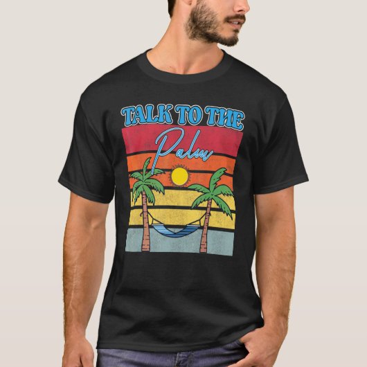 Tropisch eiland praat met Palm Summer Vacking T-shirt (Voorkant)