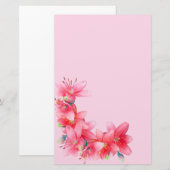 Tropisch eiland Red Lily Flowers Stationery Briefpapier (Voorkant / Achterkant)