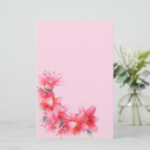 Tropisch eiland Red Lily Flowers Stationery Briefpapier (Staand voorkant)