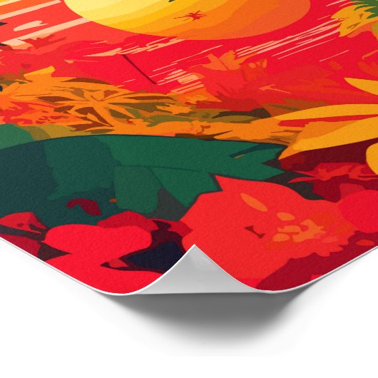 Tropisch eiland Reggae Sunset Poster (Hoek)