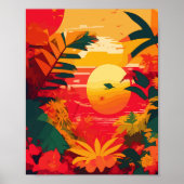 Tropisch eiland Reggae Sunset Poster (Voorkant)