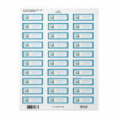 Tropisch Eiland Retro Blauwe Bus Etiket (Full Sheet)