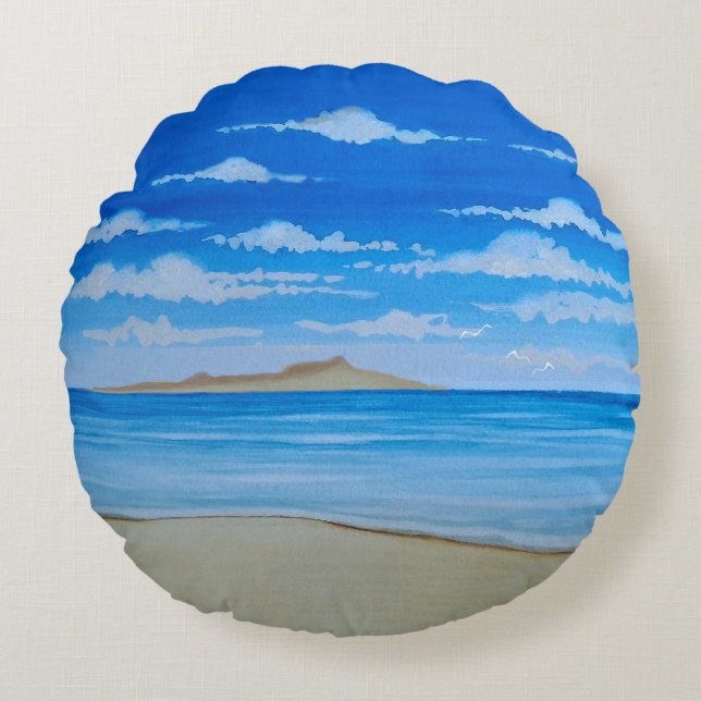 Tropisch eiland rond kussen (Voorkant)