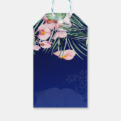 Tropisch Eiland Royal Blue Bloemen Bladeren Bruilo Cadeaulabel (Achterkant)