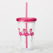 Tropisch eiland Roze Flamingo Bird Personated Acryl Drinkbeker (Voorkant)