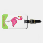 Tropisch eiland Roze Flamingo Bird Personated Bagagelabel (Voorkant horizontaal)