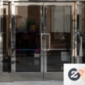 Tropisch eiland roze zonsondergang Glas in lood ku Raamsticker (Kantoordeur)