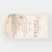 Tropisch Eiland Signature Drink Bar Menu Bruiloft Spandoek (Horizontaal)