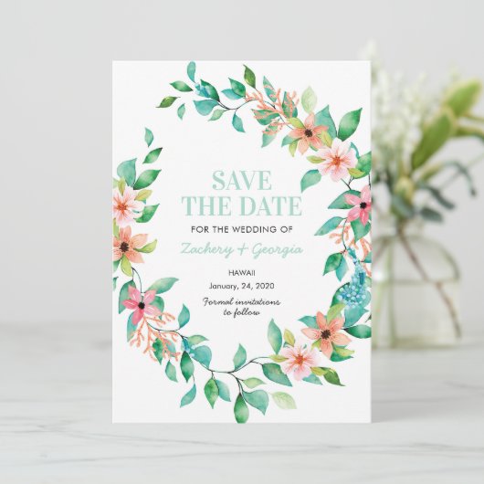 Tropisch eiland Sparen de uitnodigingen van de dat (Staand voorkant)