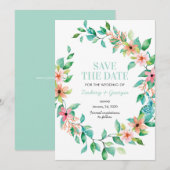 Tropisch eiland Sparen de uitnodigingen van de dat (Voorkant / Achterkant)