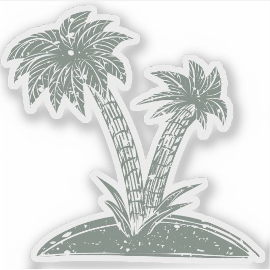 Tropisch eiland sticker (Voorkant)