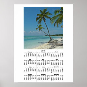 Tropisch eiland strand 2012 kalender poster afdruk