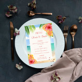 Tropisch Eiland Strand Bloemige Trouw  Menu