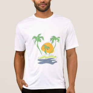 Tropisch eiland strand decor. Omtrek palmboom  T-shirt