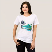 Tropisch Eiland Strand Grafische T-Shirt (Voorkant volledig)