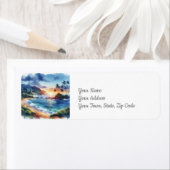 Tropisch eiland strand kust etiket (Insitu)