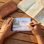 Tropisch eiland strand kust zonsondergang post-it® notes