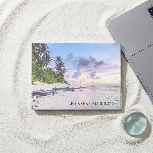 Tropisch eiland strand kust zonsondergang post-it® notes