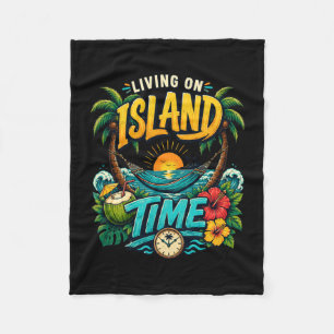 Tropisch eiland strand palm paradijs zomer stemmin fleece deken