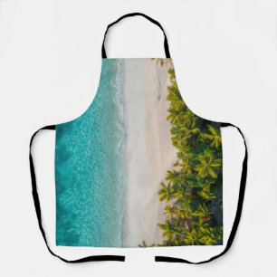 Tropisch eiland strand palmbomen aqua blauwe oceaa schort