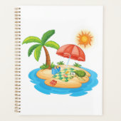 Tropisch Eiland Strand Schildpad Palmboom Picknick Planner (Voorkant)