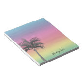 Tropisch eiland Sunset | Aangepaste palmboom Notitieblok (Schuin)