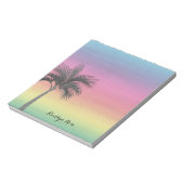 Tropisch eiland Sunset | Aangepaste palmboom Notitieblok (Linkerzijde)
