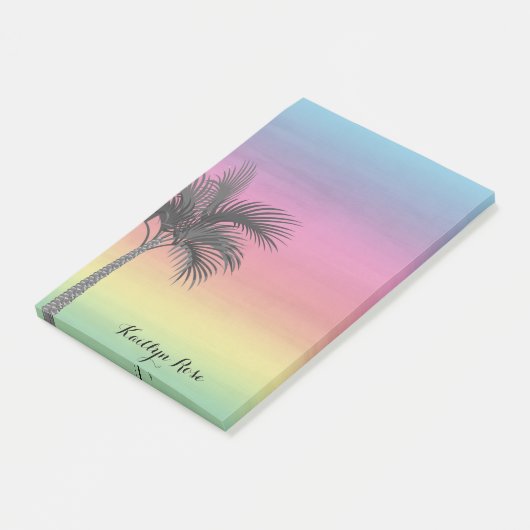 Tropisch eiland Sunset | Aangepaste palmboom Post-it® Notes (Schuin)