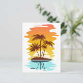 Tropisch eiland Sunset Briefkaart (Staand voorkant)