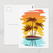 Tropisch eiland Sunset Briefkaart (Voorkant / Achterkant)