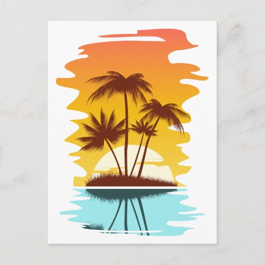 Tropisch eiland Sunset Briefkaart (Voorkant)