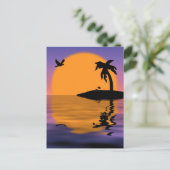 Tropisch eiland Sunset Briefkaart (Staand voorkant)