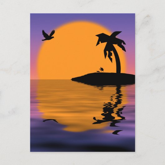 Tropisch eiland Sunset Briefkaart (Voorkant)