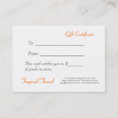 Tropisch eiland Sunset - Gift Certificate Kortingskaartje (Achterkant)