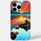 Tropisch eiland Sunset over heldere oceaan Case-Mate iPhone Case (Achterkant)