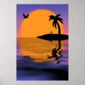 Tropisch eiland Sunset Poster (Voorkant)