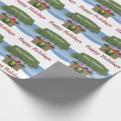 Tropisch eiland Tiki Hut Bar Beach kerst Cadeaupapier (Hoek)